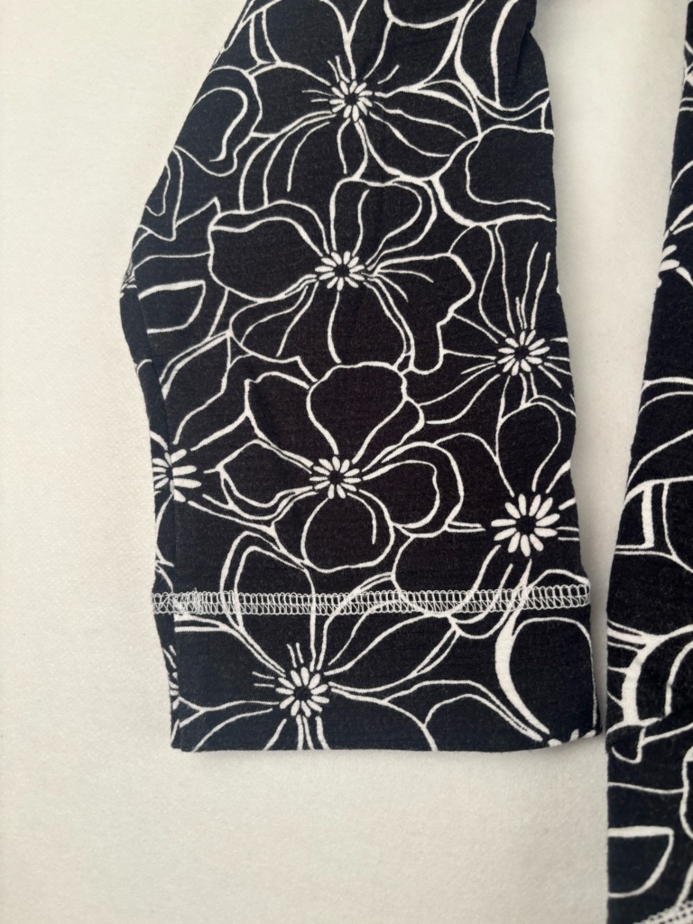 Talbots Black Long Sleeve Floral-Outline Tee - Picture 4 of 10